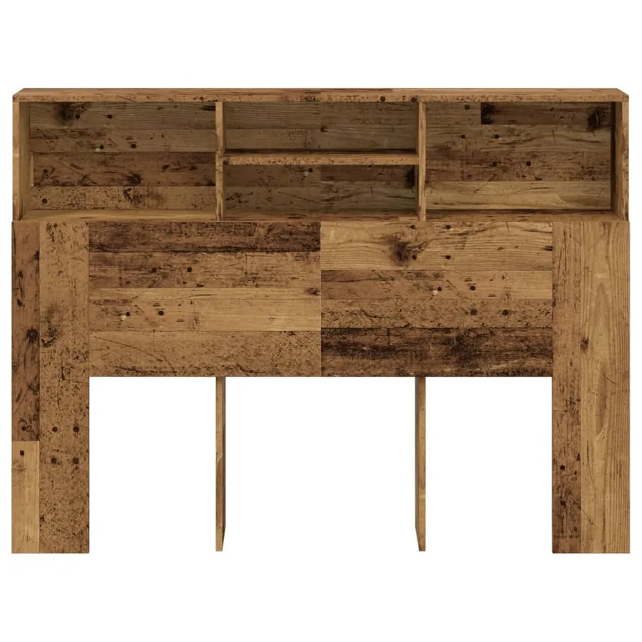 Armoire de tête de lit vieux bois 140x19x103,5 cm - 4