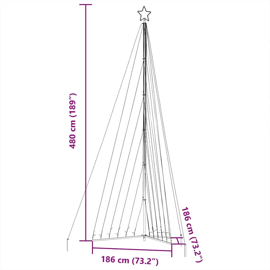 Sapin de Noël à LED 789 LED blanc chaud 476 cm - 11