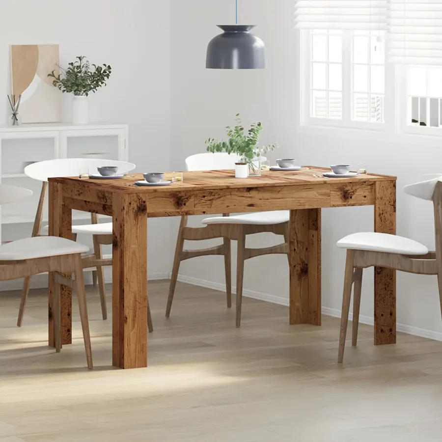 Table à manger vieux bois 140x74,5x76 cm bois d'ingénierie - 3