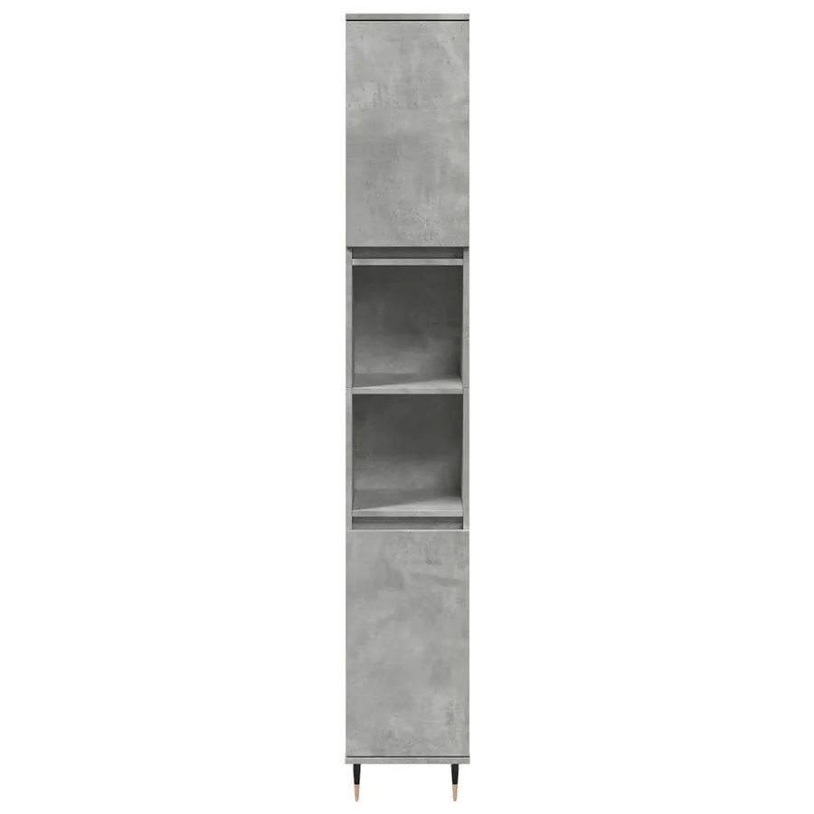 Ensemble de meubles de salle de bain 3 pcs gris béton - 5