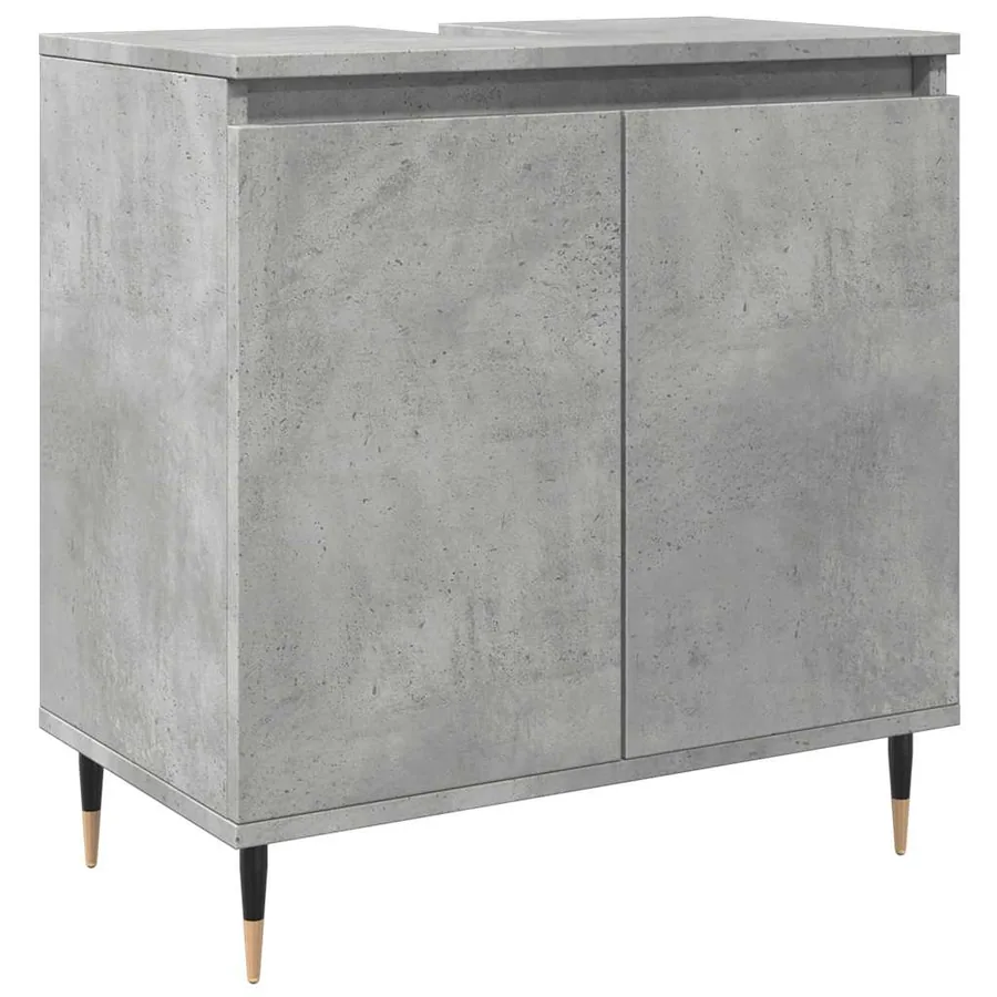 Ensemble de meubles de salle de bain 3 pcs gris béton - 8
