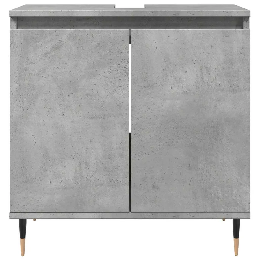 Ensemble de meubles de salle de bain 3 pcs gris béton - 9