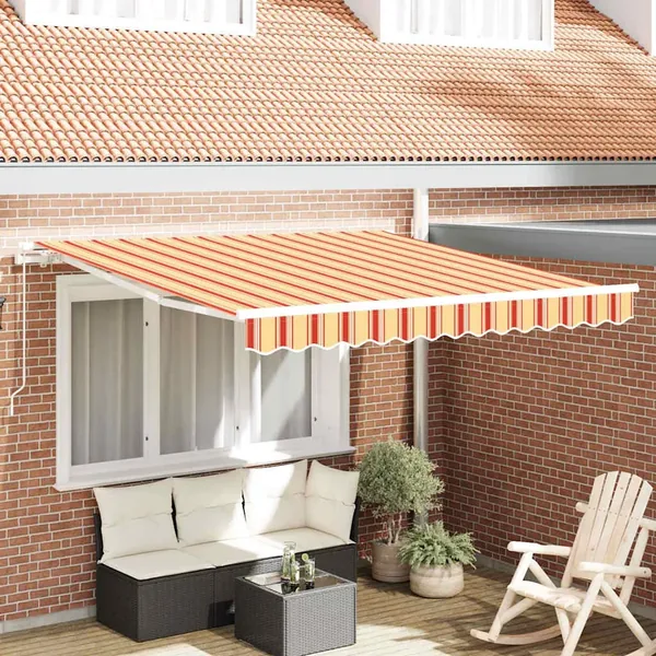 Auvent rétractable Jaune et Orange 300 x 250 cm