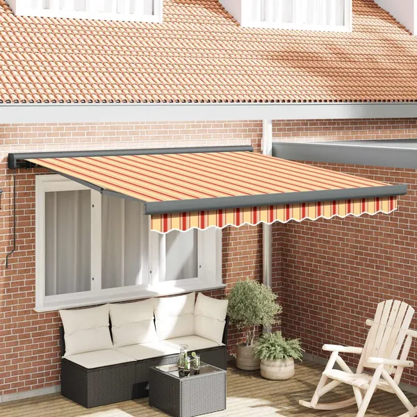 Auvent rétractable Jaune et Orange 300 x 250 cm