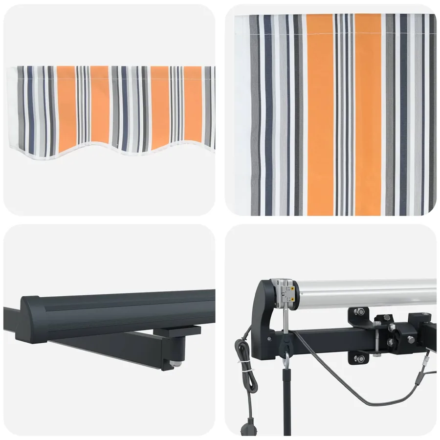Auvent rétractable Multicolore 450 × 300 cm Polyester - 8