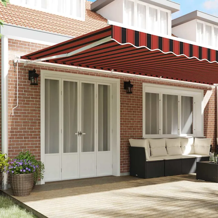 Auvent rétractable orange et marron 600 × 300 cm - 3