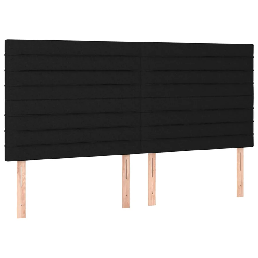 Sommier à lattes de lit avec matelas Noir 200x200 cm Tissu - 6
