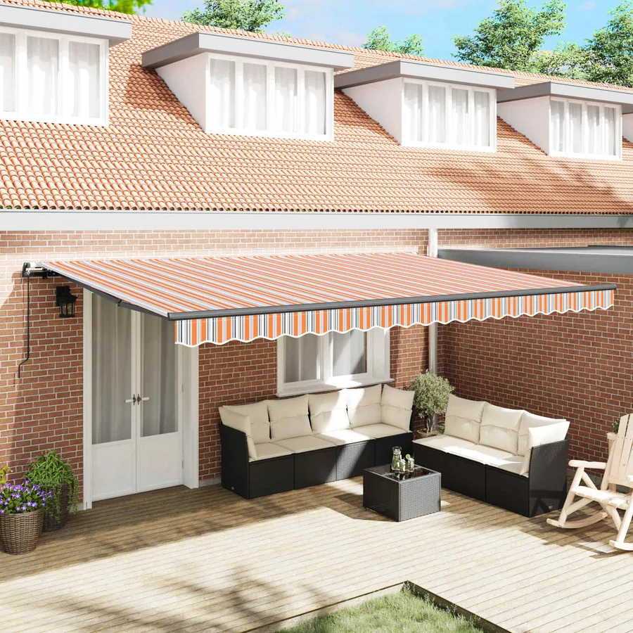 Auvent rétractable Multicolore 500 × 350 cm