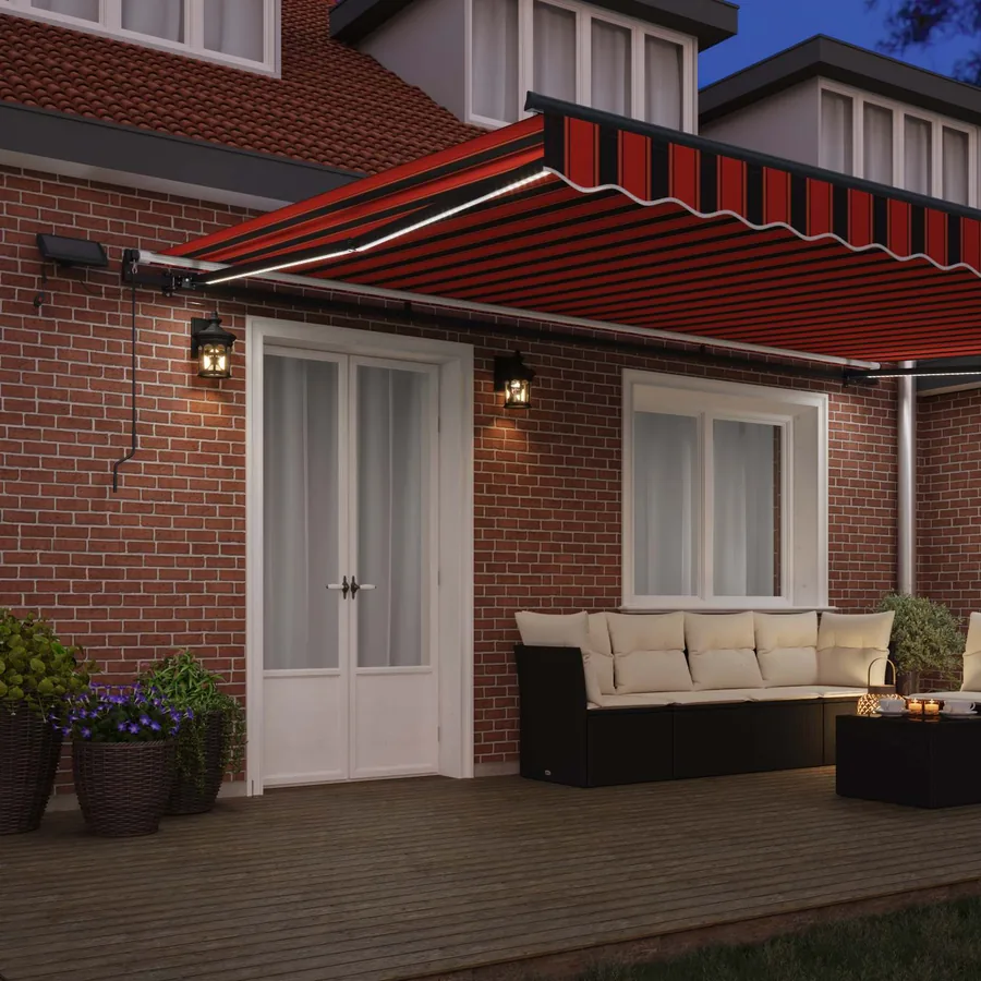 Auvent rétractable orange et marron 500 × 350 cm - 3