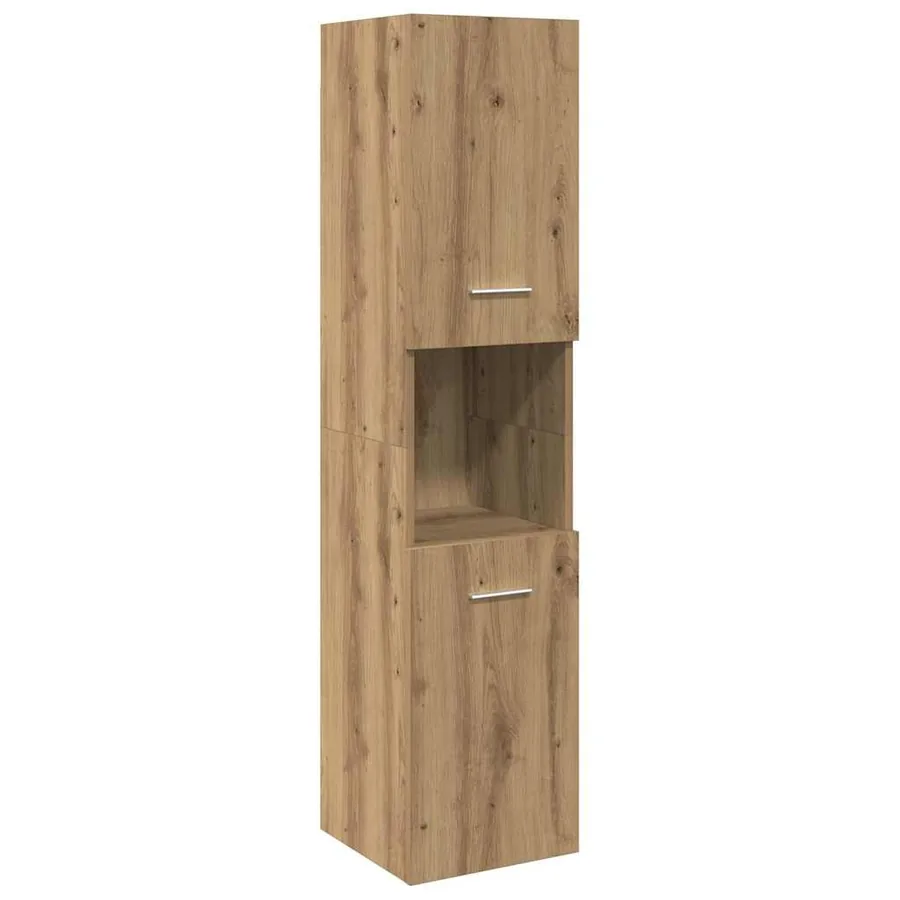 Armoire de salle de bain suspendue chêne artisanal 30x30x130 cm - 2