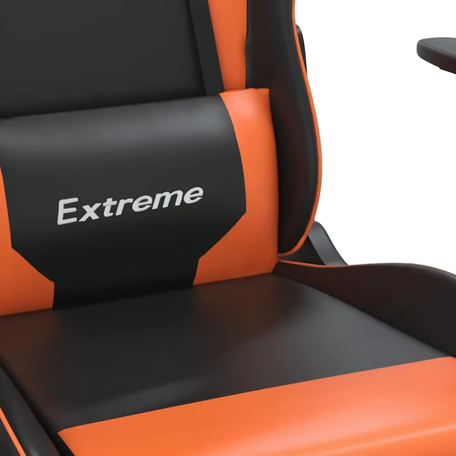 Chaise de jeu de massage Noir et orange Similicuir - 11