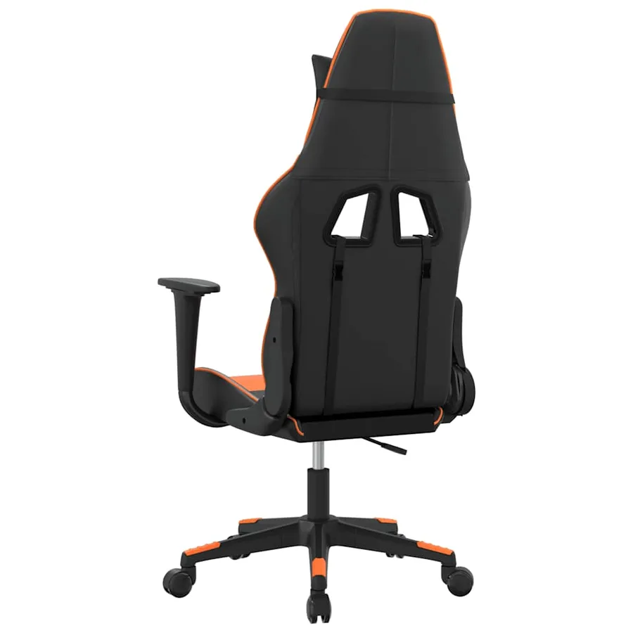 Chaise de jeu de massage Noir et orange Similicuir - 8