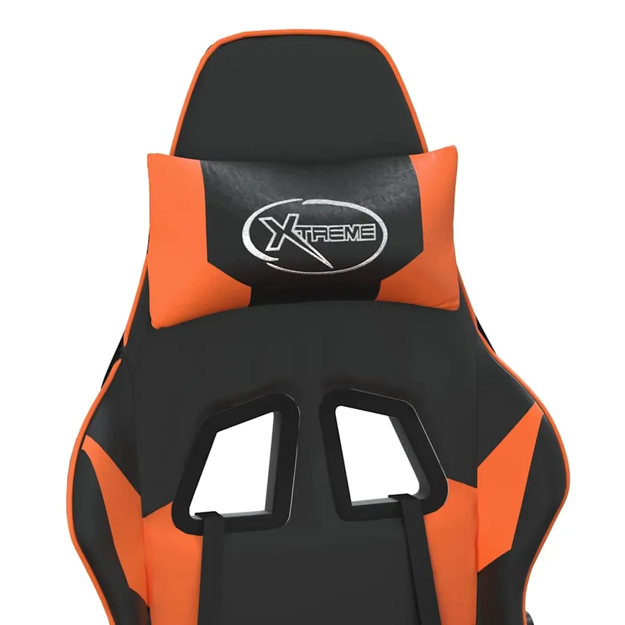 Chaise de jeu de massage Noir et orange Similicuir - 9