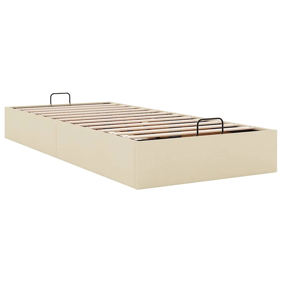 Cadre de lit ottoman sans matelas crème 90x200 cm tissu - 6