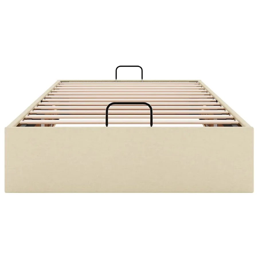 Cadre de lit ottoman sans matelas crème 90x200 cm tissu - 7