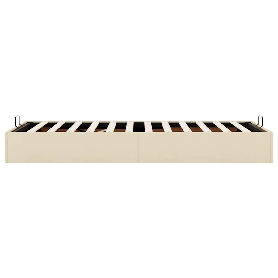 Cadre de lit ottoman sans matelas crème 90x200 cm tissu - 8