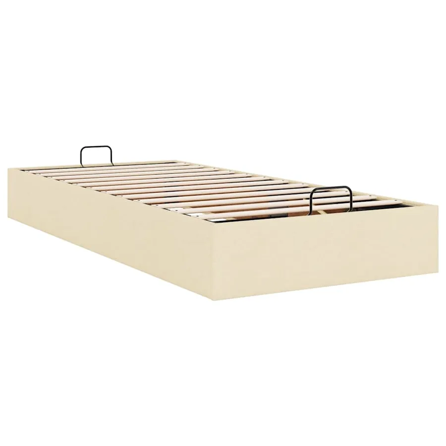 Cadre de lit ottoman sans matelas crème 90x200 cm tissu - 9