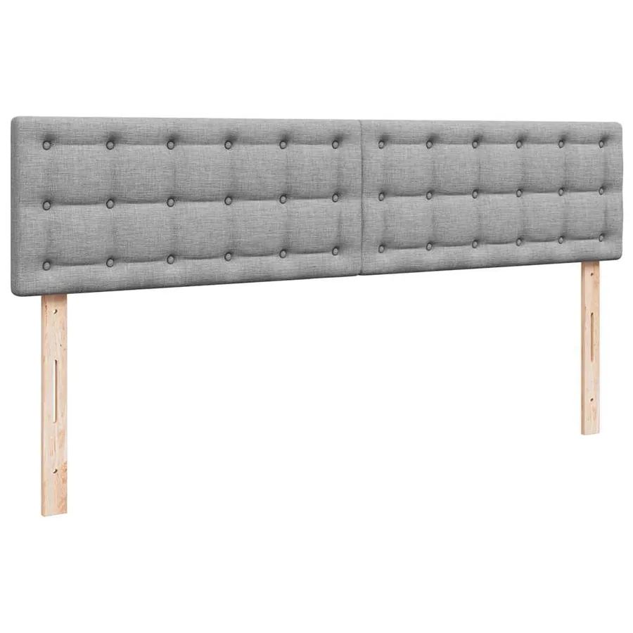 Cadre de lit ottoman et matelas gris clair 200x200cm tissu - 9