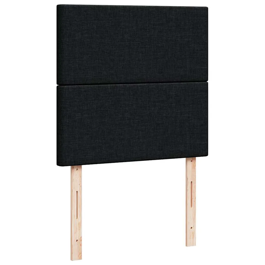Lit ottoman avec matelas noir 90x200 cm tissu - 9