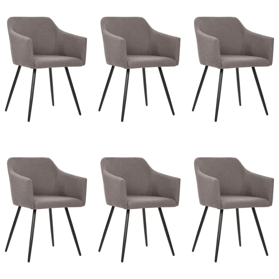 Chaises à manger lot de 6 taupe tissu