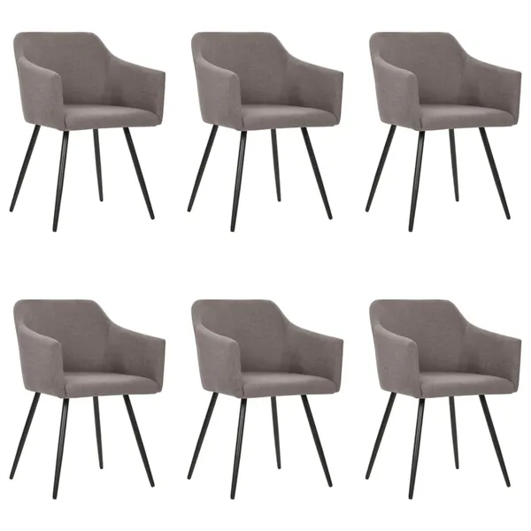 Chaises à manger lot de 6 taupe tissu