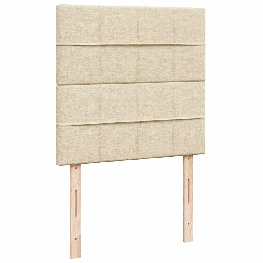 Lit ottoman avec matelas et LED crème 90x200 cm tissu - 10