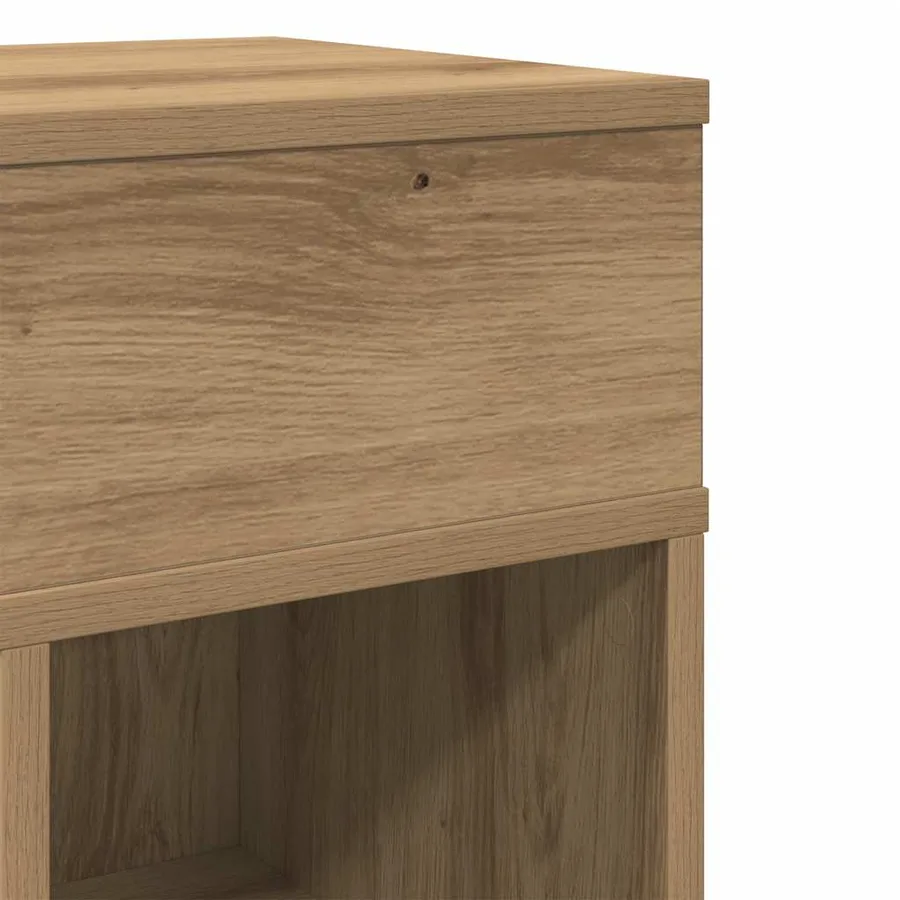Tables de chevet 2 pcs avec tiroir chêne artisanal 25 x 31 x 66 cm - 10