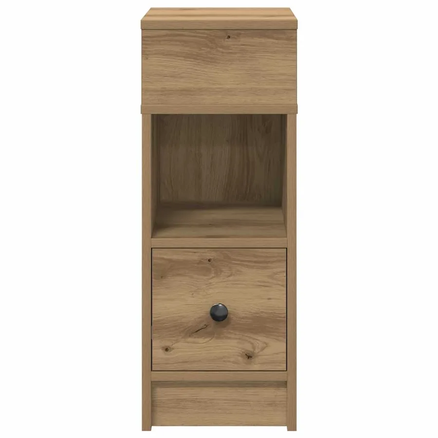 Tables de chevet 2 pcs avec tiroir chêne artisanal 25 x 31 x 66 cm - 4
