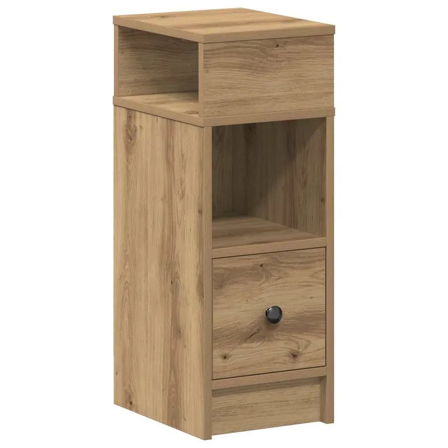 Tables de chevet 2 pcs avec tiroir chêne artisanal 25 x 31 x 66 cm - 5