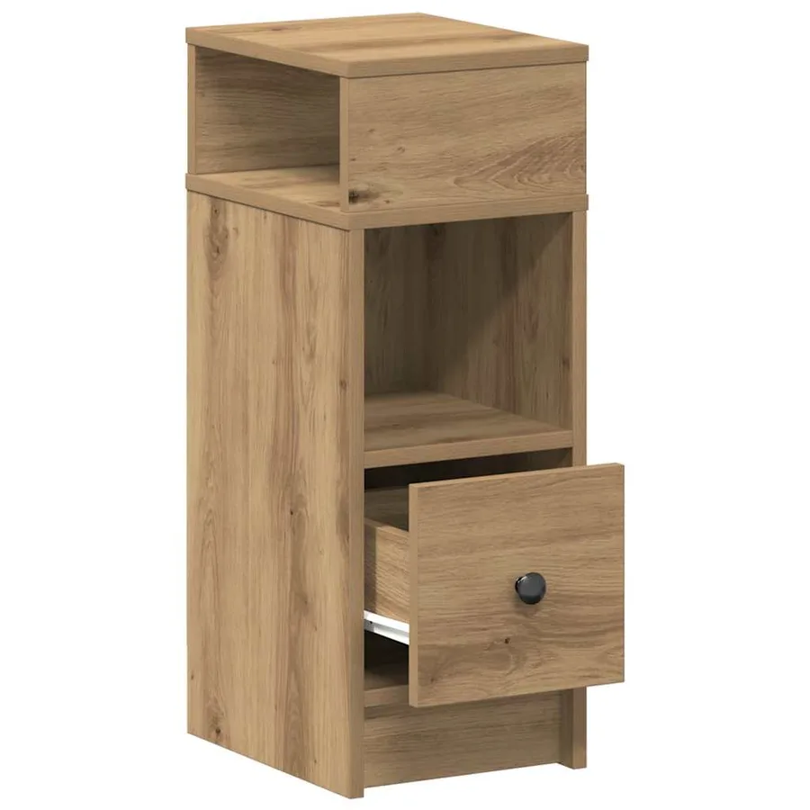 Tables de chevet 2 pcs avec tiroir chêne artisanal 25 x 31 x 66 cm - 6
