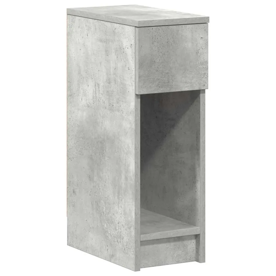 Table de chevet avec tiroir gris béton 20x36x60 cm - 2