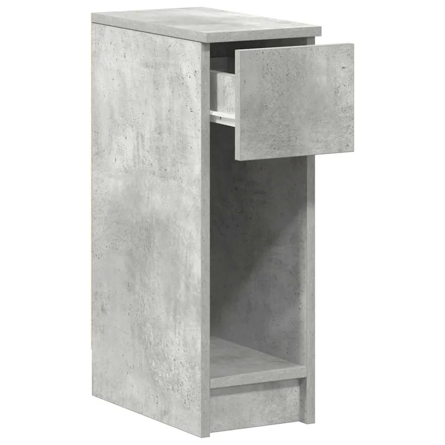 Table de chevet avec tiroir gris béton 20x36x60 cm - 5