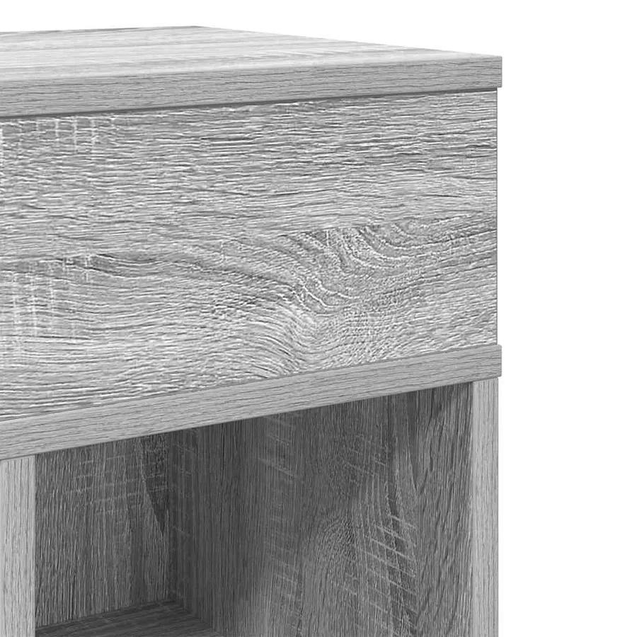 Tables de chevet 2 pcs avec tiroir Gris Sonoma 25x31x66 cm - 10