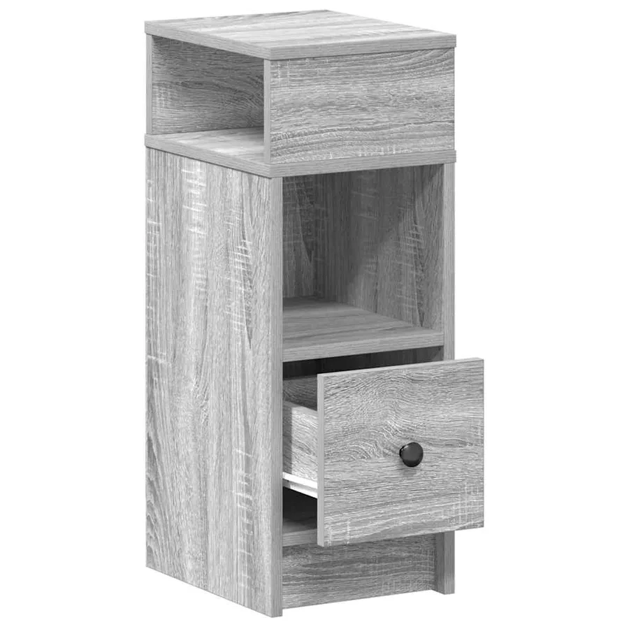 Tables de chevet 2 pcs avec tiroir Gris Sonoma 25x31x66 cm - 5