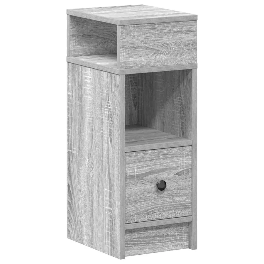 Tables de chevet 2 pcs avec tiroir Gris Sonoma 25x31x66 cm - 6