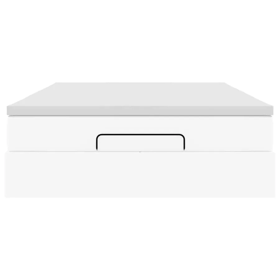 Cadre de lit ottoman avec matelas blanc 140x200 cm similicuir - 7