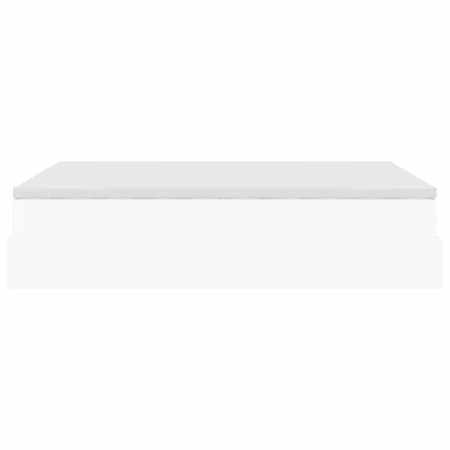 Cadre de lit ottoman avec matelas blanc 140x200 cm similicuir - 9