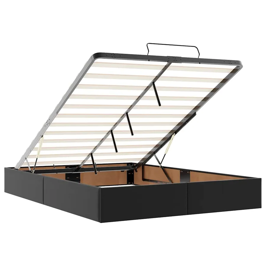Cadre de lit ottoman sans matelas noir 140x200 cm similicuir - 10