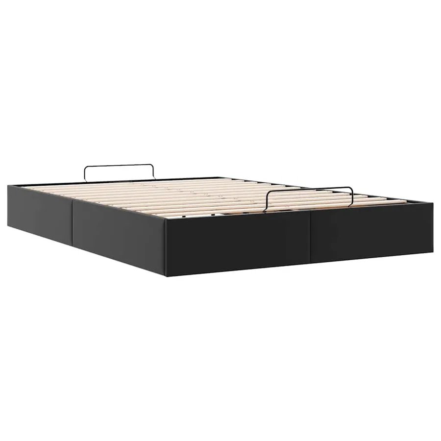 Cadre de lit ottoman sans matelas noir 140x200 cm similicuir - 6