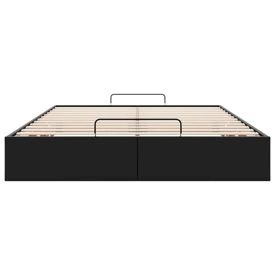 Cadre de lit ottoman sans matelas noir 140x200 cm similicuir - 7