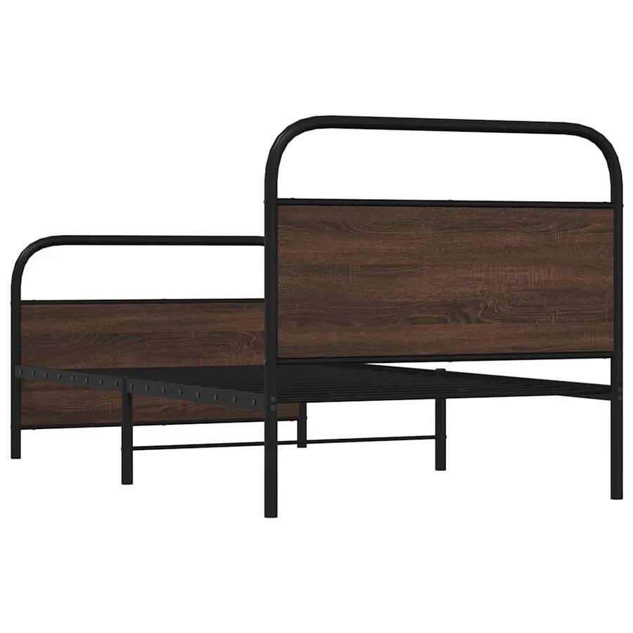 Cadre de lit sans matelas 100x190 cm chêne marron - 7