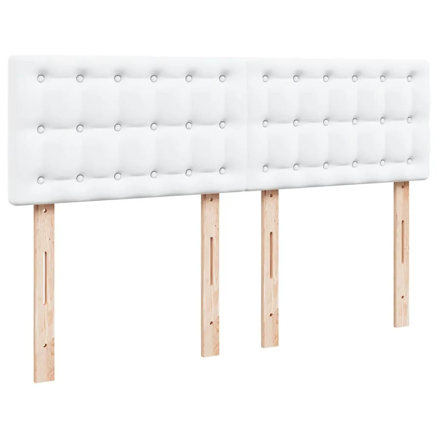 Cadre de lit ottoman avec matelas blanc 140x190 cm similicuir - 9