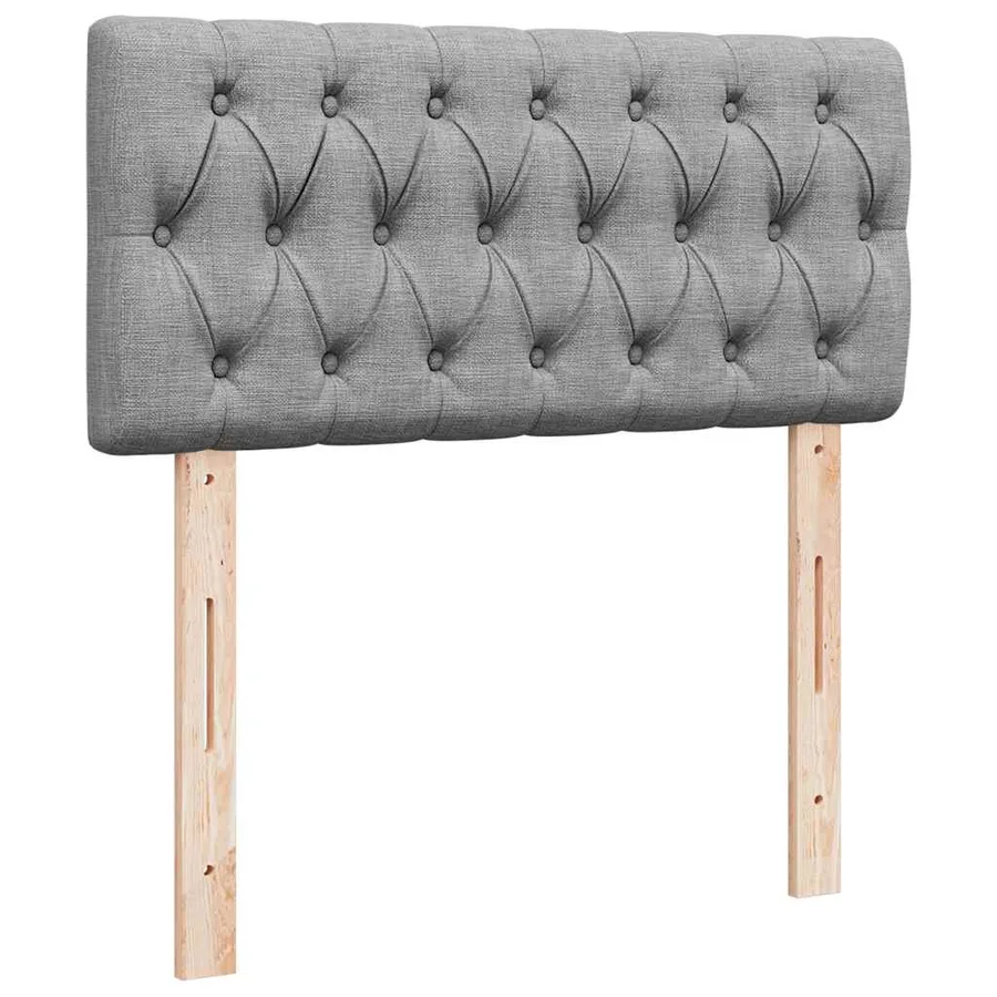 Lit ottoman avec matelas gris clair 90x200 cm tissu - 10