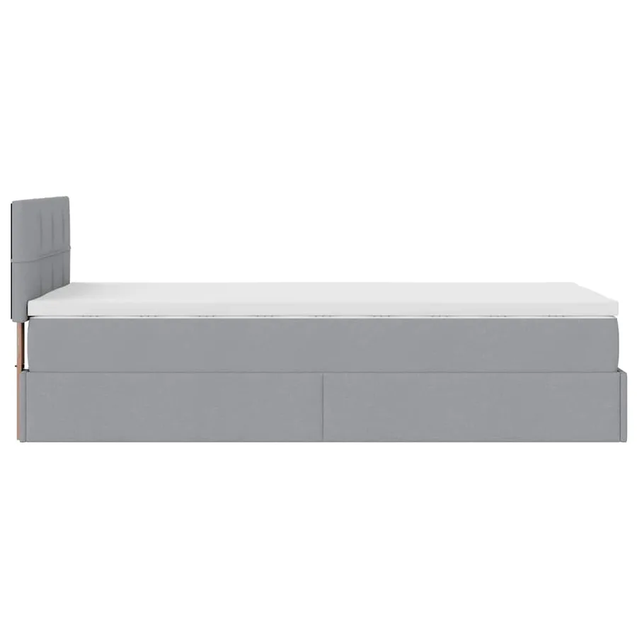 Lit ottoman avec matelas gris clair 90x200 cm tissu - 10
