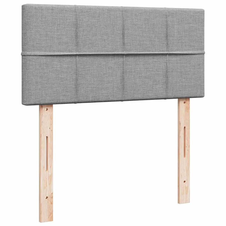 Lit ottoman avec matelas gris clair 90x200 cm tissu - 9