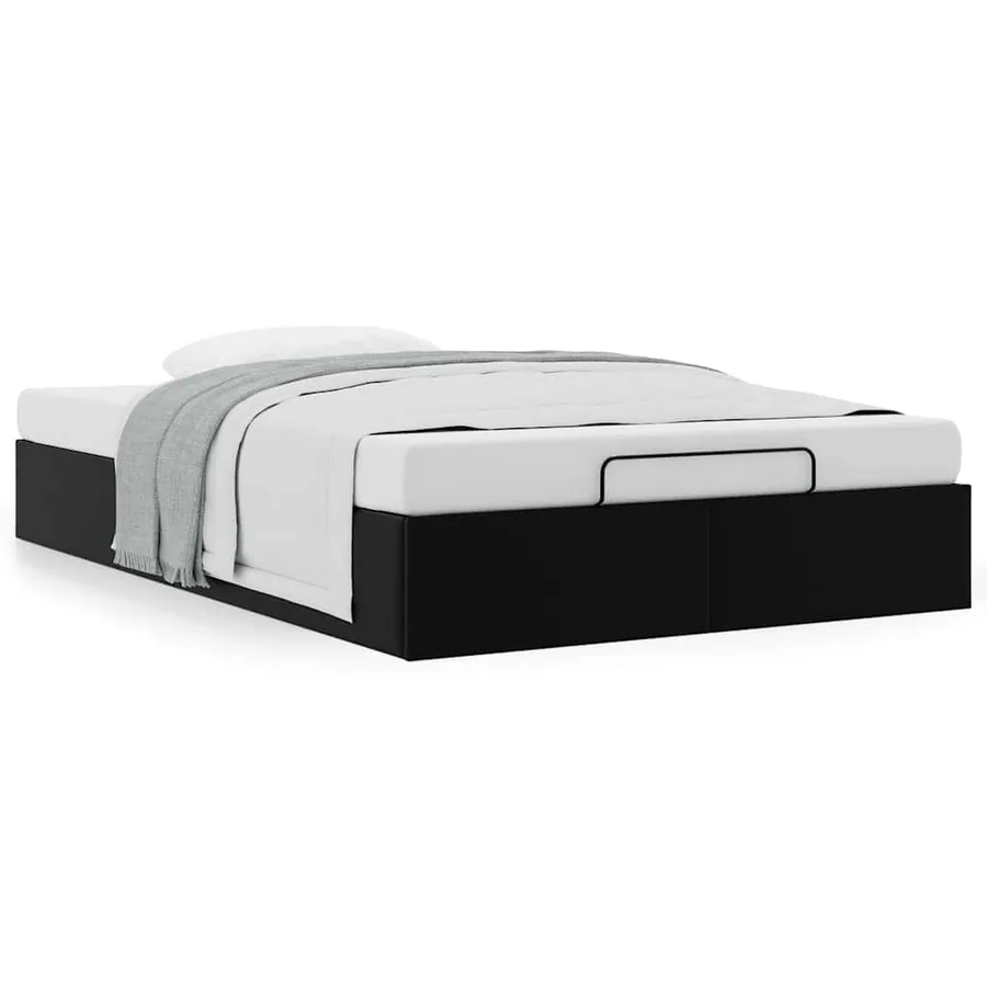 Cadre de lit ottoman sans matelas noir 120x200 cm similicuir - 4