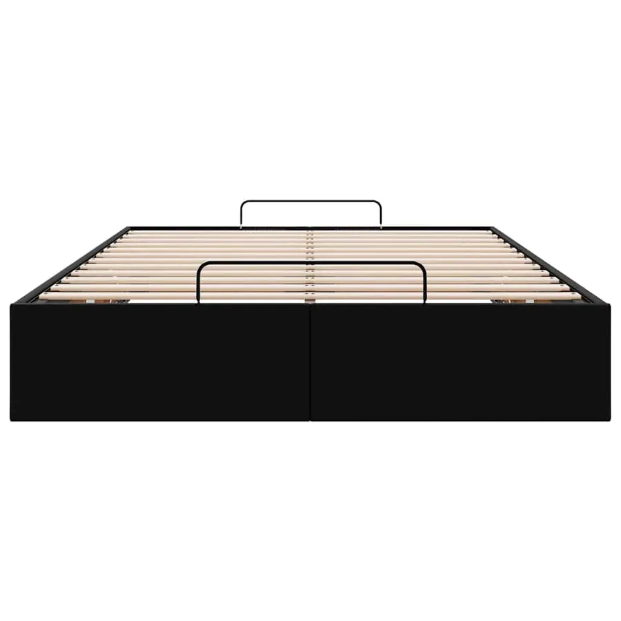 Cadre de lit ottoman sans matelas noir 120x200 cm similicuir - 7