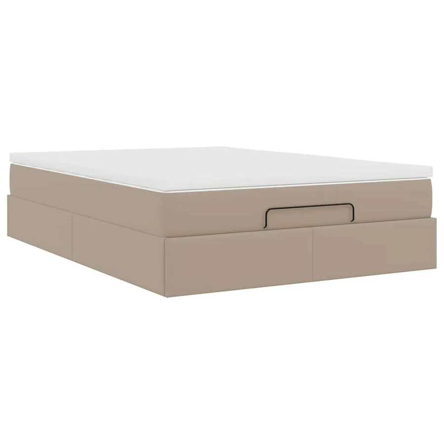 Cadre de lit ottoman et matelas cappuccino 140x190cm similicuir - 10