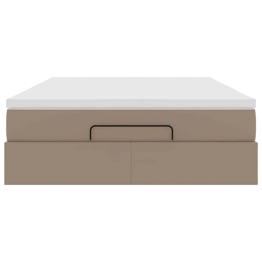 Cadre de lit ottoman et matelas cappuccino 140x190cm similicuir - 7