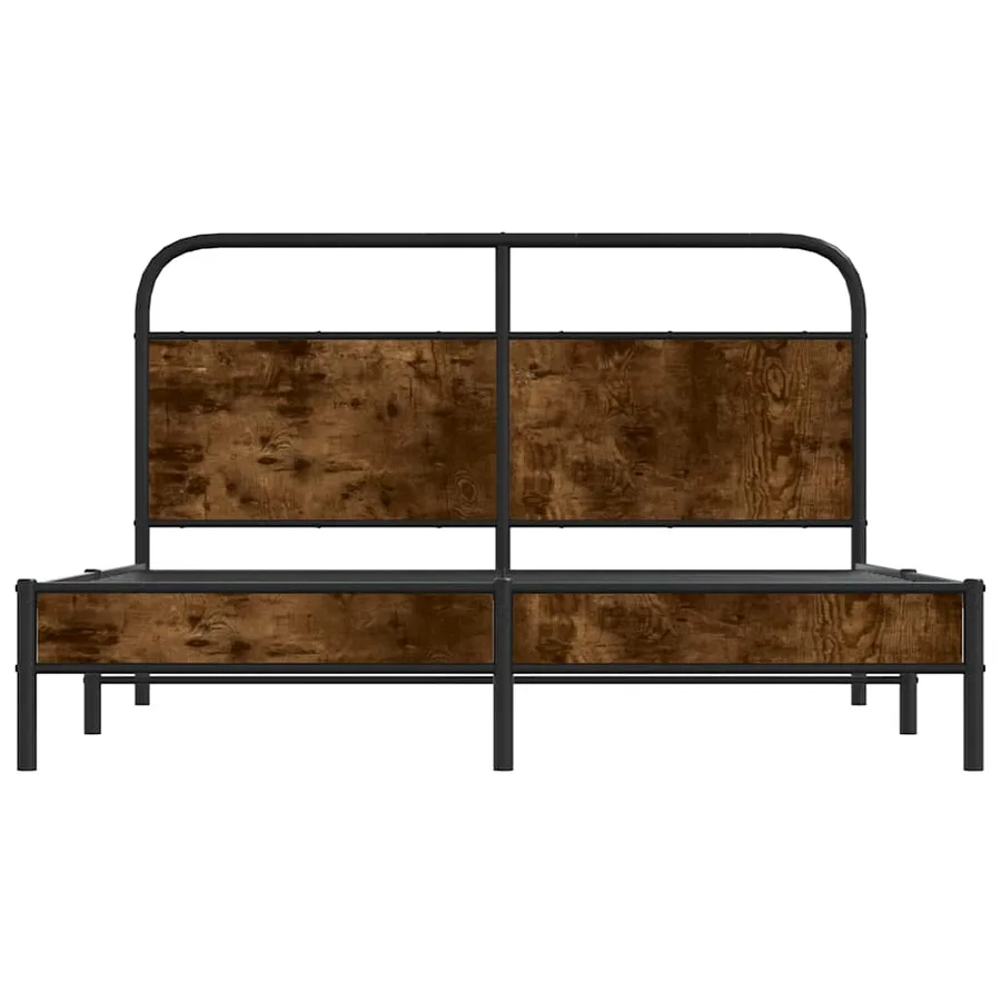 Cadre de lit sans matelas 160x200 cm chêne fumé bois ingénierie - 5